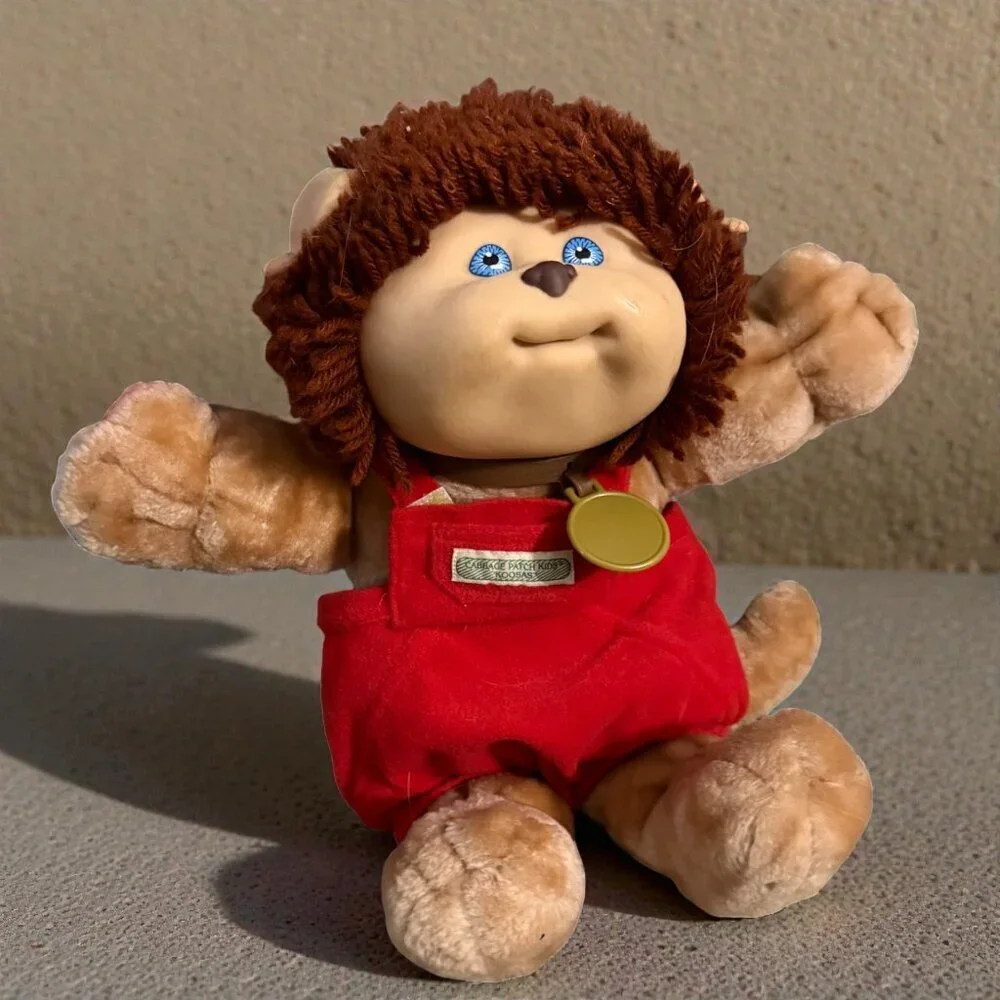 Koosas Plush Vintage 1983 Cabbage Patch Kids Coleco Doll w/Red Overalls Outfit